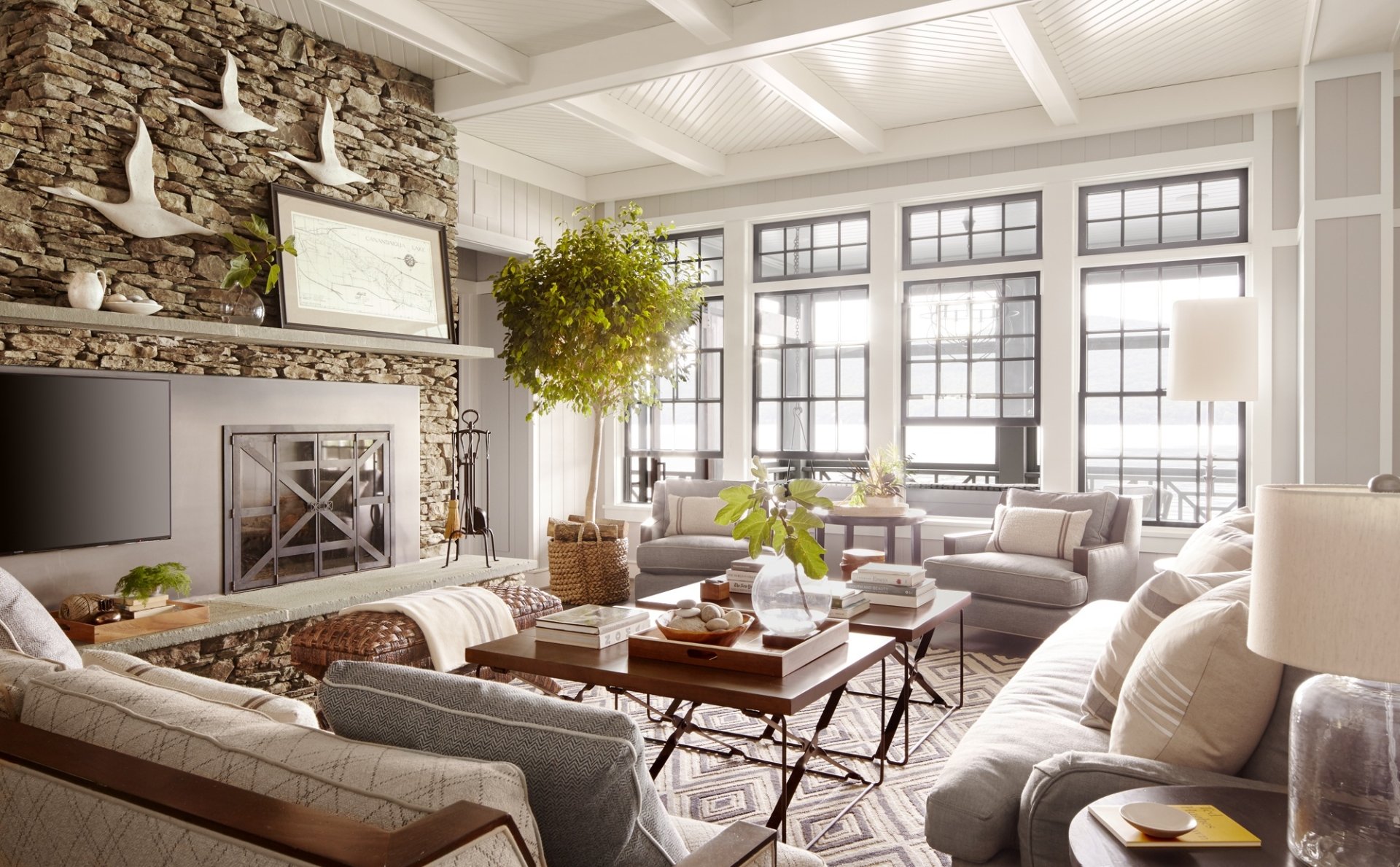 Elegant Living Room: HD Wallpaper of Cozy Furniture and Stylish ...