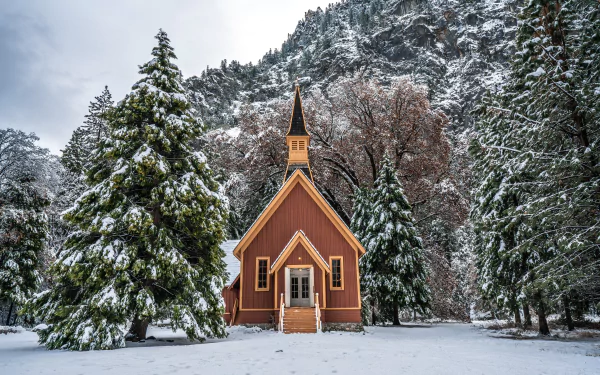  Chapel in Winter Forest