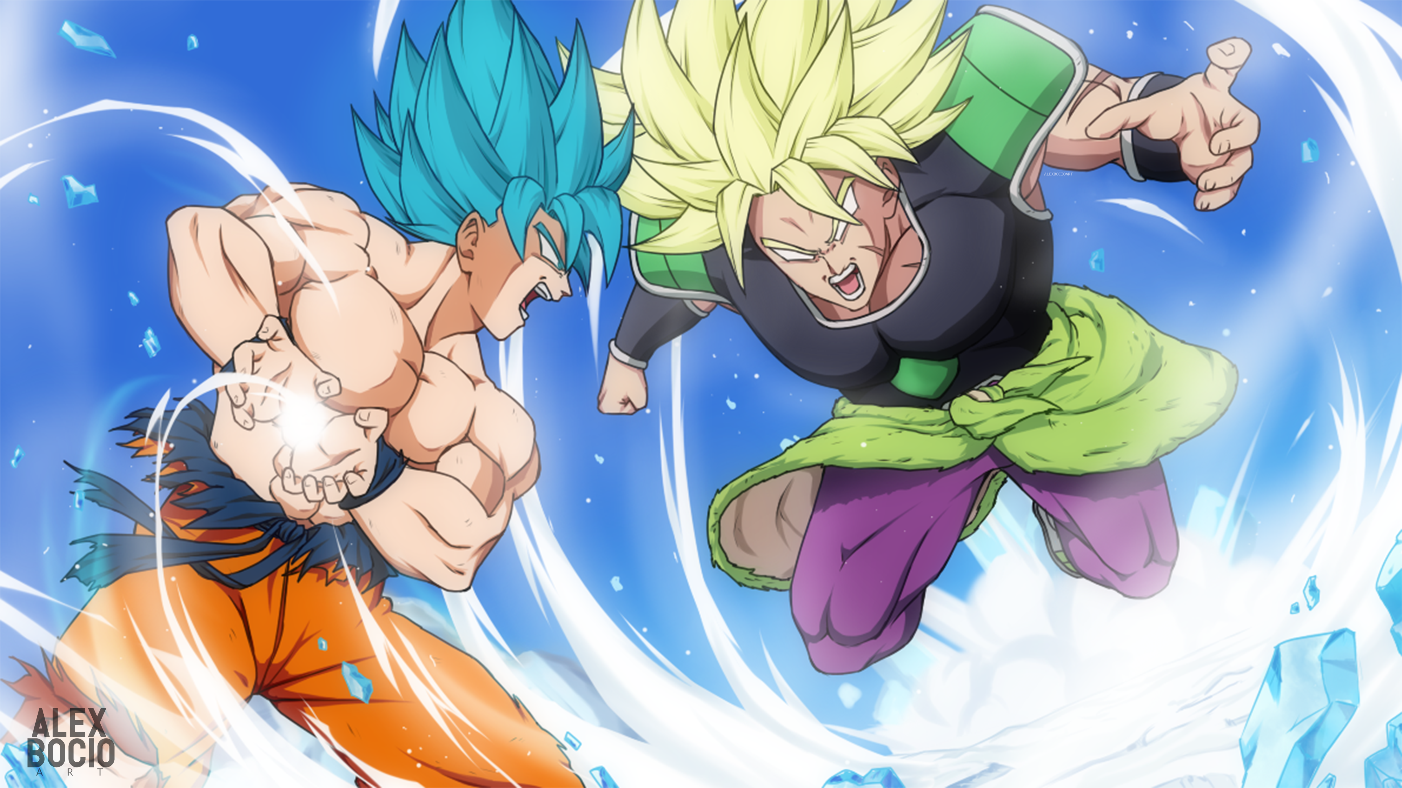 Goku vs Broly by alexbocioart