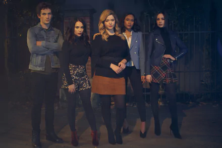 Eli Brown Sydney Park Sofia Carson Janel Parrish sasha pieterse TV Show Pretty Little Liars: The Perfectionists HD Desktop Wallpaper | Background Image