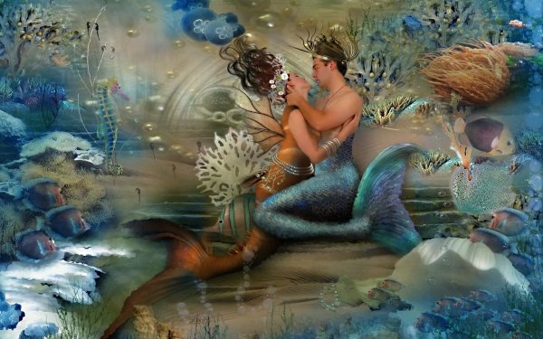 Fantasy Mermaid Merman HD Wallpaper | Background Image