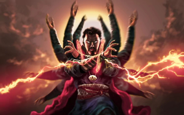 Comic-style Doctor Strange desktop wallpaper featuring vibrant colors and mystical elements creating an engaging and magical visual experience.