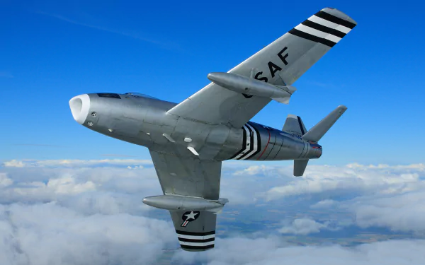 warplane aircraft jet fighter military North American F-86 Sabre HD Desktop Wallpaper | Background Image