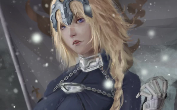 flag armor glove blonde blue eyes headpiece Jeanne d'Arc (Fate Series) Ruler (Fate/Grand Order) Anime Fate/Grand Order HD Desktop Wallpaper | Background Image