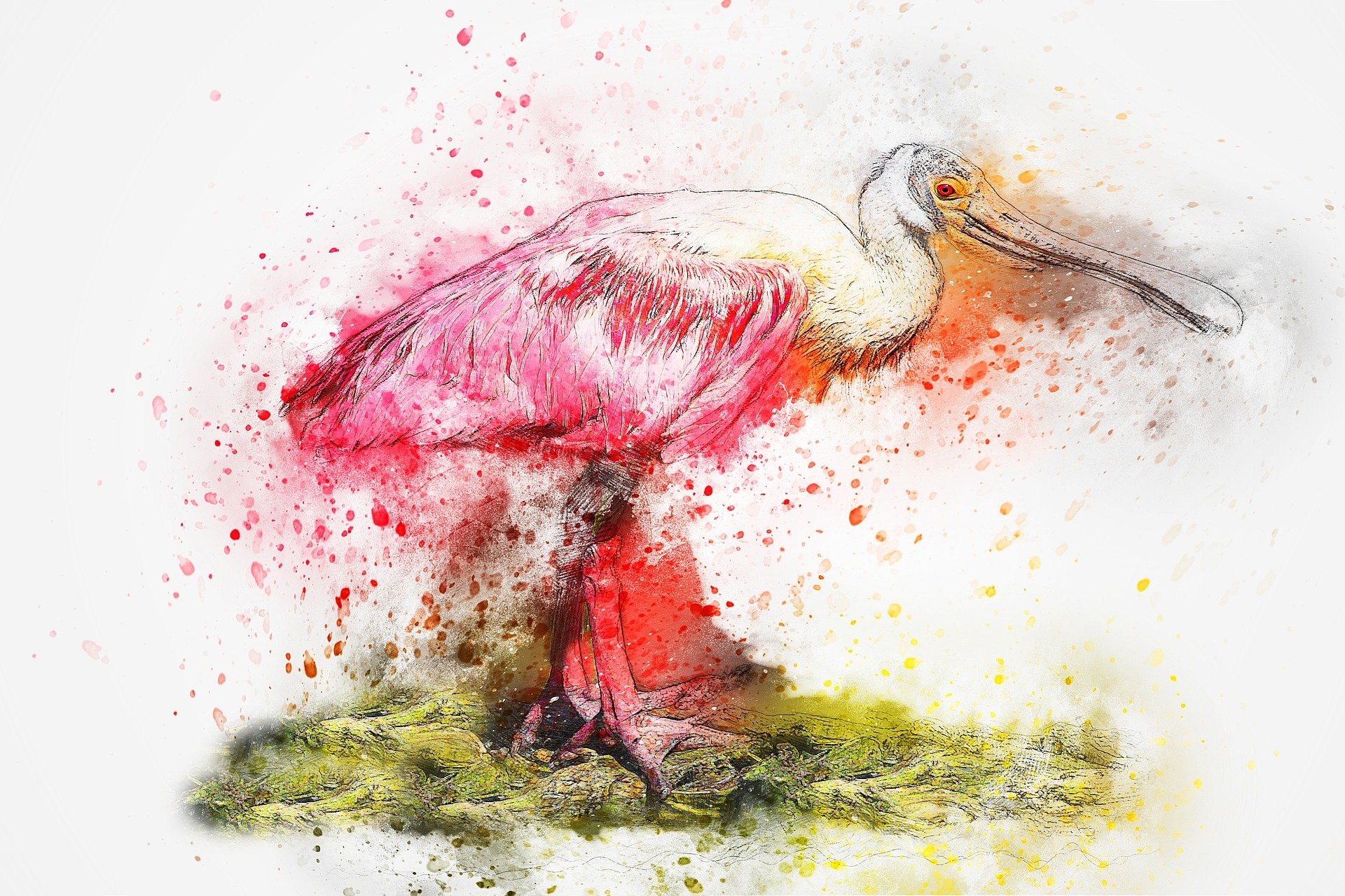 Download Spoonbill Bird Animal Artistic HD Wallpaper by ractapopulous