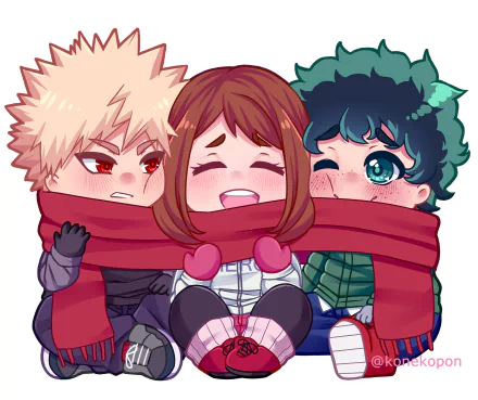 Ochaco Uraraka Katsuki Bakugou Izuku Midoriya Anime My Hero Academia HD Desktop Wallpaper | Background Image