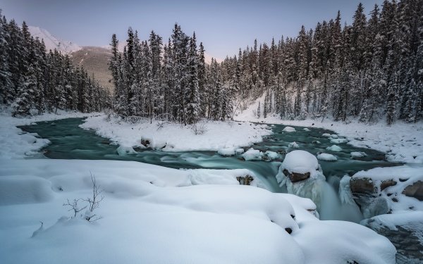 Earth Winter Nature Snow River HD Wallpaper | Background Image