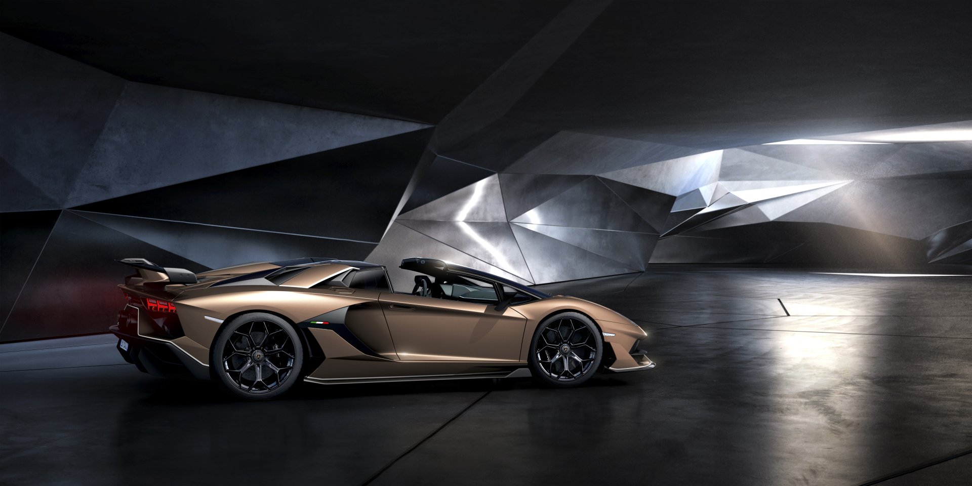 Download Brown Car Supercar Car Lamborghini Lamborghini Aventador Vehicle Lamborghini Aventador SVJ 4k Ultra HD Wallpaper