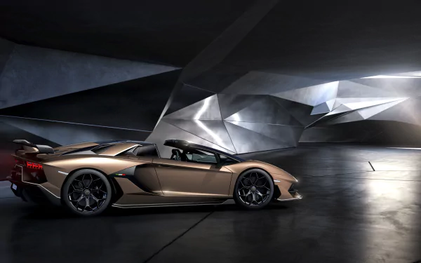 brown car supercar car Lamborghini Lamborghini Aventador vehicle Lamborghini Aventador SVJ HD Desktop Wallpaper | Background Image