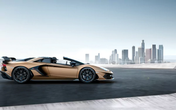 brown car supercar car Lamborghini Lamborghini Aventador vehicle Lamborghini Aventador SVJ HD Desktop Wallpaper | Background Image