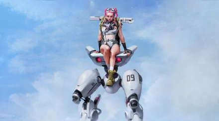 braid pink hair Sci Fi robot HD Desktop Wallpaper | Background Image