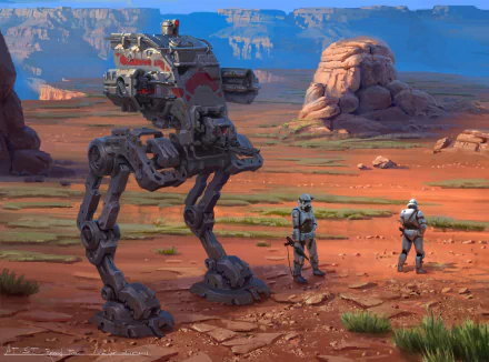 AT-ST humor desert stormtrooper robot Sci Fi Star Wars HD Desktop Wallpaper | Background Image