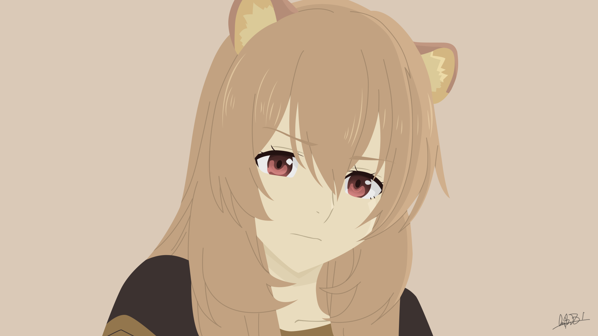 HD desktop wallpaper featuring Raphtalia from the anime The Rising of the Shield Hero, with soft colors and detailed character design.