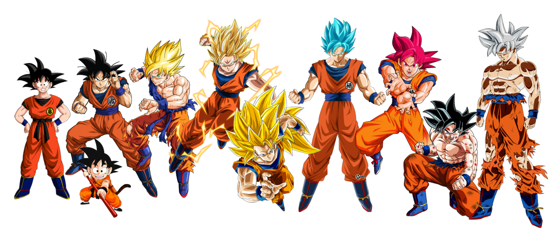 All goku form HD Wallpaper | Background Image | 2458x1080