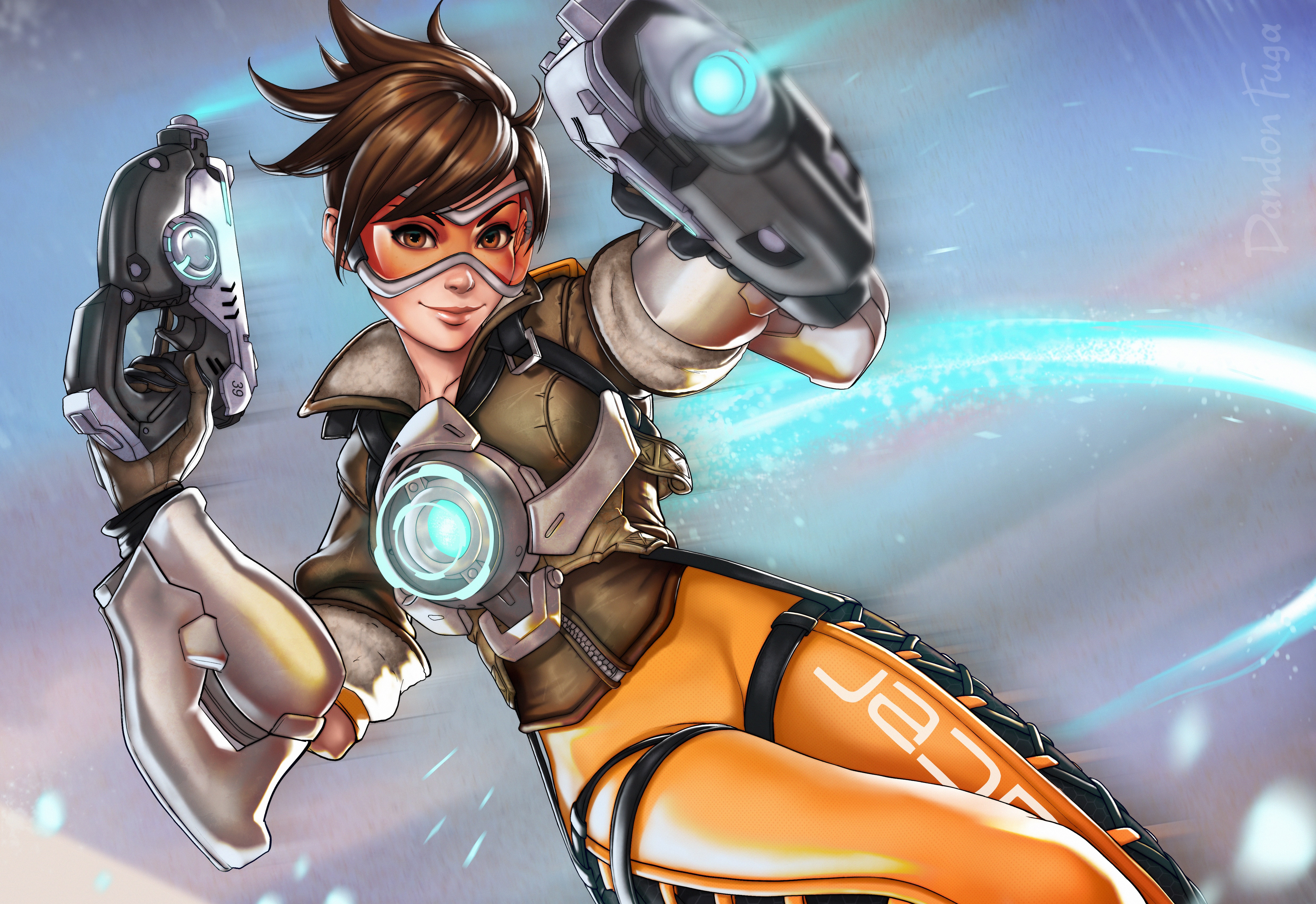 Overwatch, Tracer (Overwatch), video game art, HD phone wallpaper